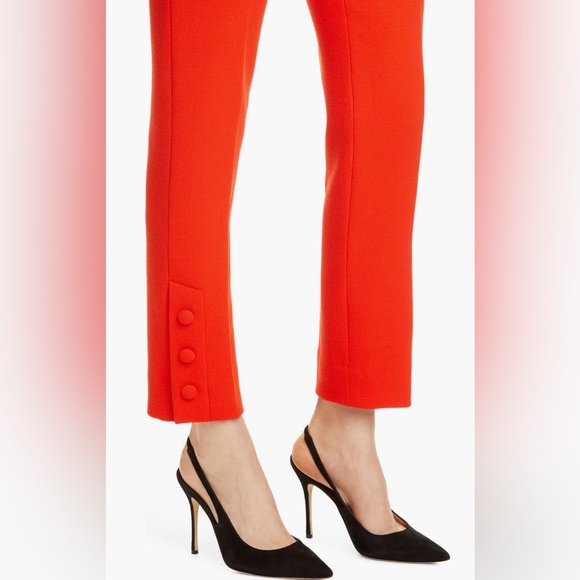 Lela Rose | Button Cuff Pants in Scarlet - Picture 4 of 12